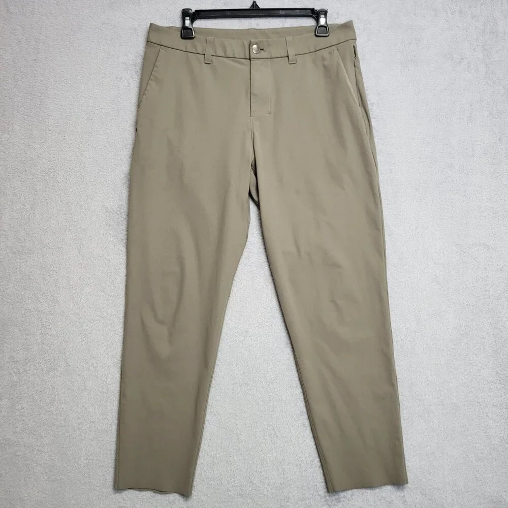 Lululemon Pants Mens 32x26 Brown ABC Classic Fit Warpstream Cut Off Distressed